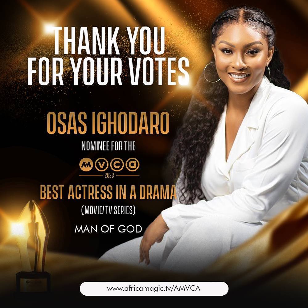Osas Ighodaro Wins AMVCA 2023 Best Actress In A Drama, Movie Or Tv Series